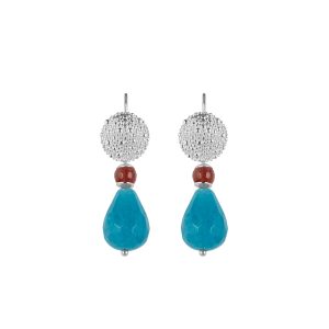 Silver earrings with shell
