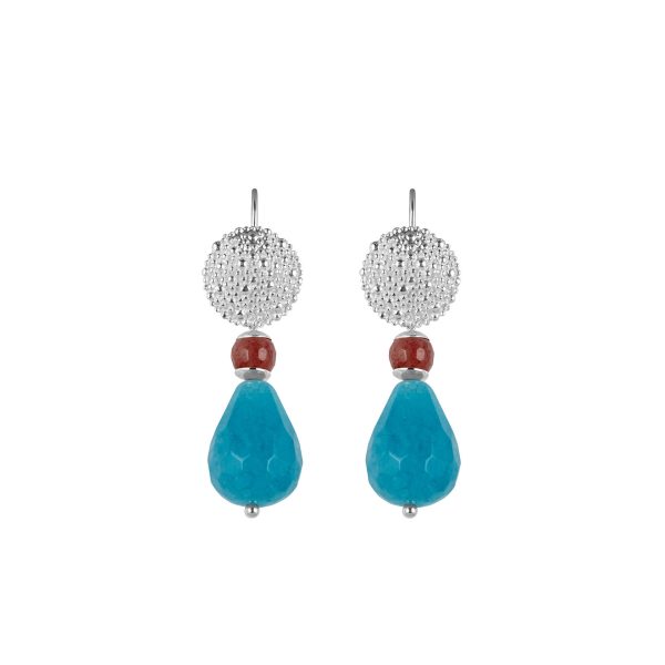 Silver earrings with shell