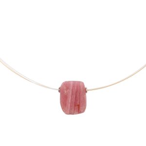 Colgante rectangular de turmalina rosa