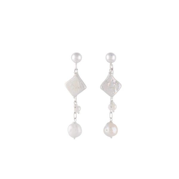 Pendientes de perla y cadena